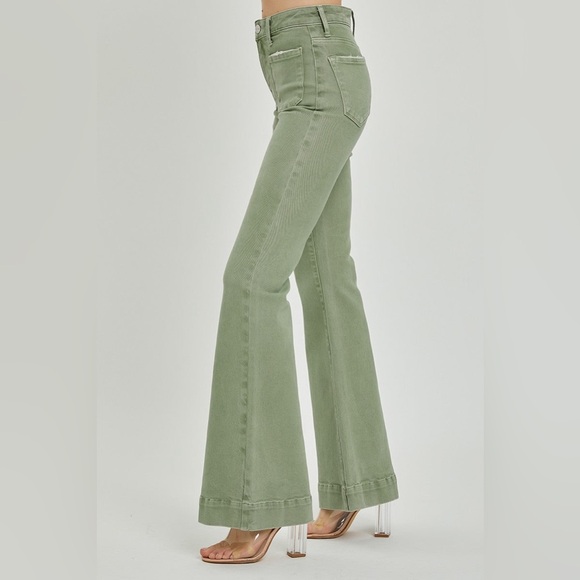 High Rise Patch Pocket Bell Bottom Jeans - Risen - Picture 4 of 7